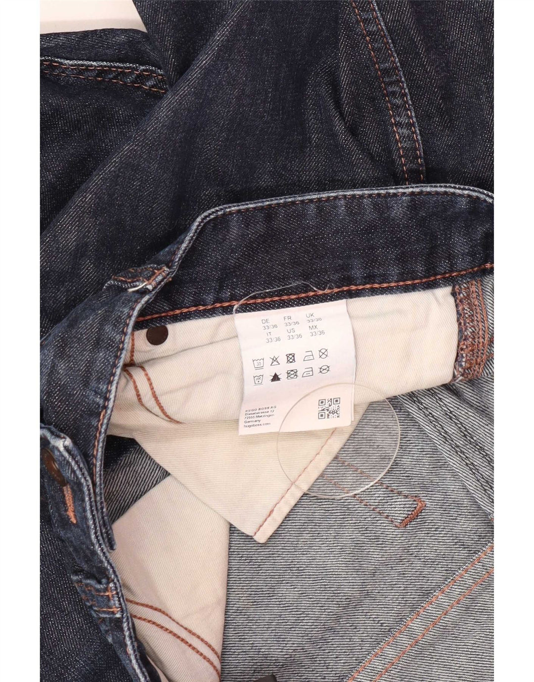 Hugo Boss lige jeans til kvinder W33 L26 marineblå bomuld