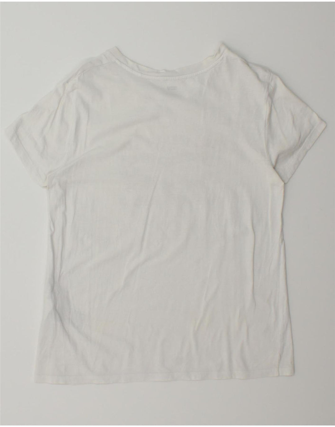 LEVI'S Womens Graphic T-Shirt Top UK 14 Medium White Cotton Vintage Levi's and Second-Hand Levi's from Messina Hembry 