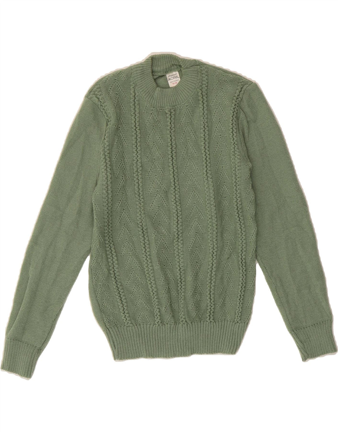 VINTAGE Womens Crop Turtle Neck Jumper Sweater IT 46/48 Large Green Vintage Vintage and Second-Hand Vintage from Messina Hembry 