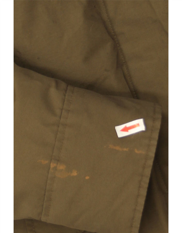 Woolrich Dame Hooded Parka Jacket UK 14 Medium Khaki Cotton