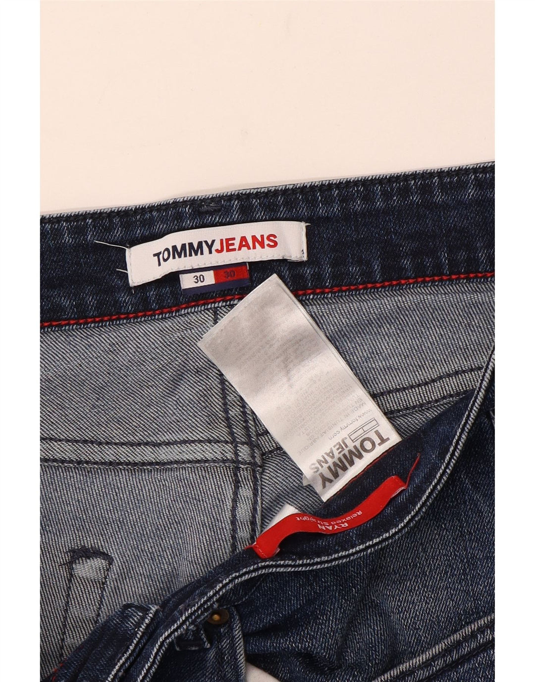 Tommy Hilfiger Herre Ryan Relaxed Fit Straight Jeans W30 L30 Blå Bomuld