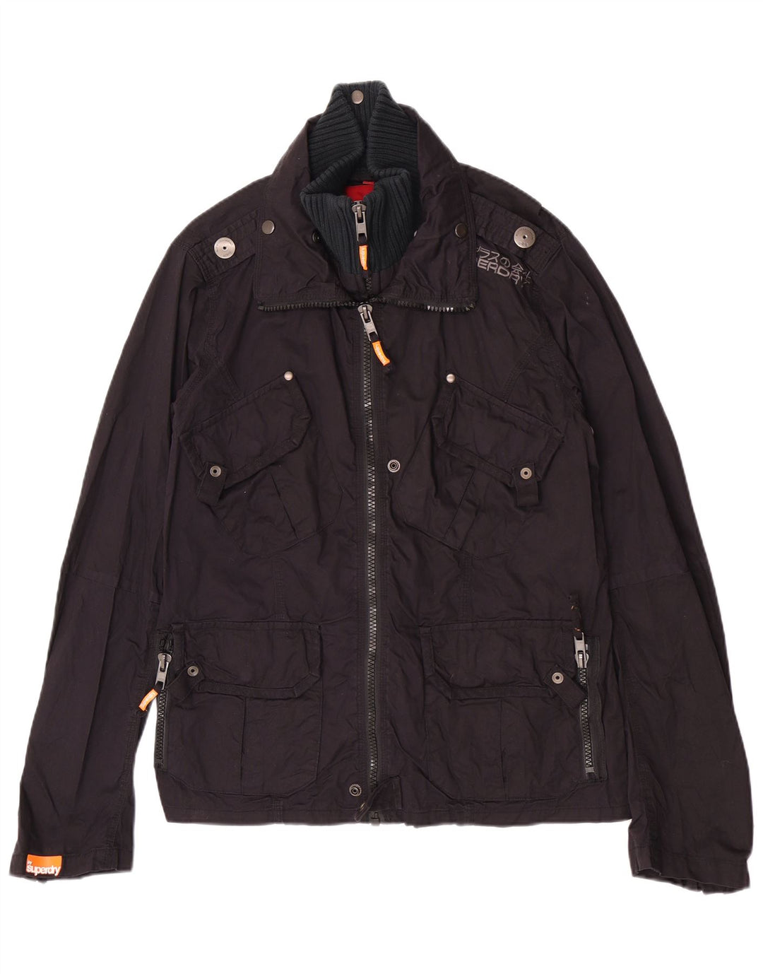 Superdry Herre Military Jacket UK 38 Medium Navy Blue Bomuld