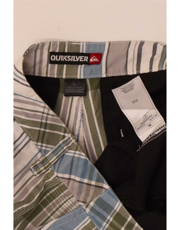 Quiksilver Chino Shorts til mænd W34 Stor flerfarvet ternet bomuld
