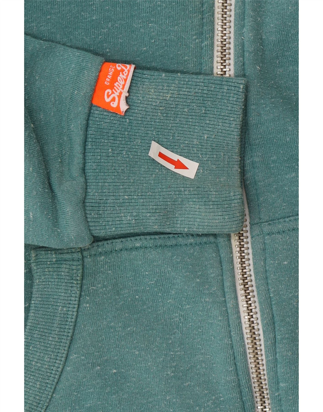 Superdry hættetrøje med lynlås til mænd mellemgrøn flækket bomuld