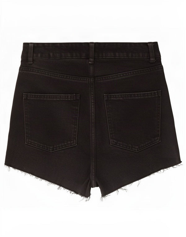 Marks & Spencer Womens Wide Leg High Rise denimshorts UK 6 XS W22 Sort