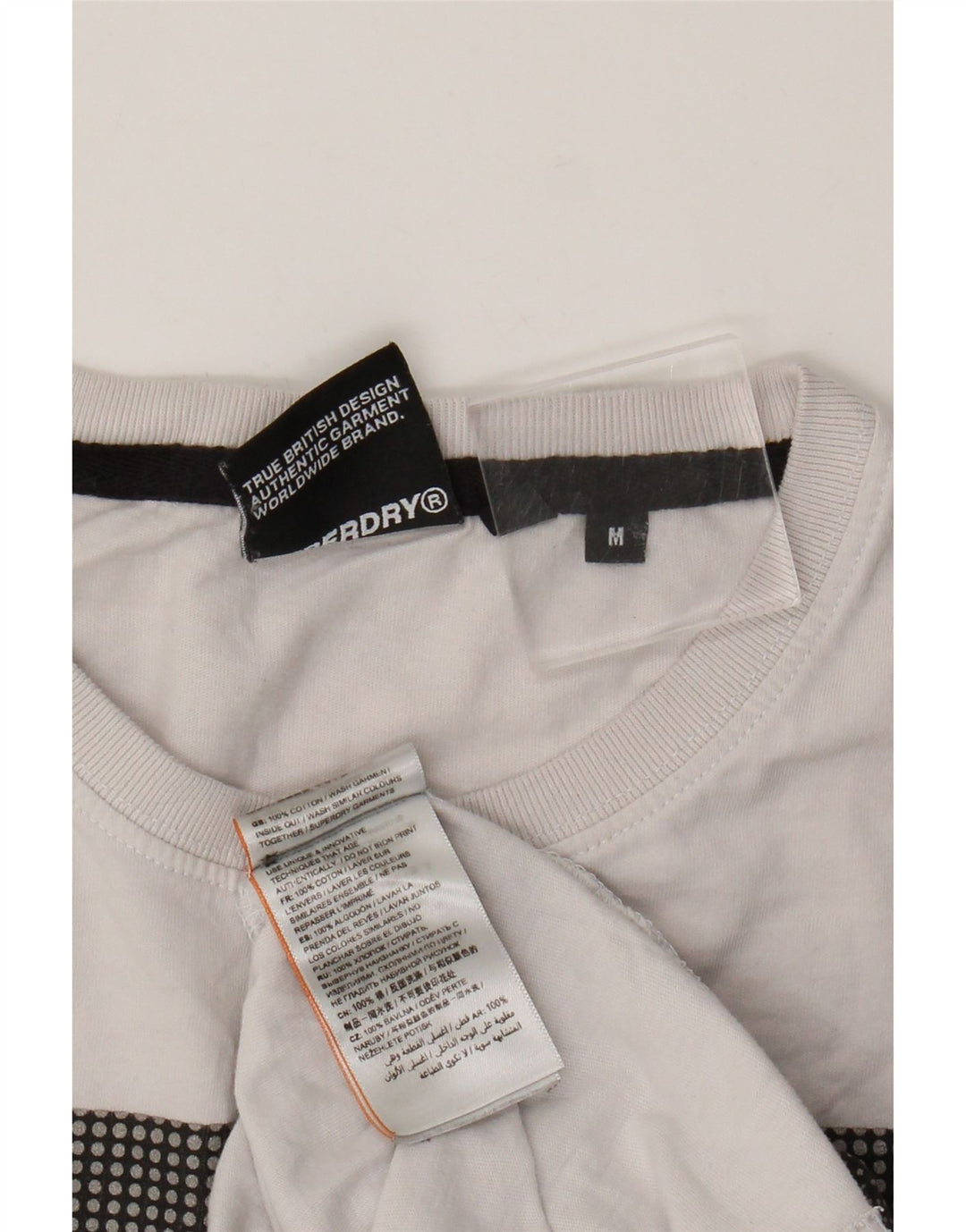 Superdry Grafisk T-shirt til mænd, medium hvid bomuld
