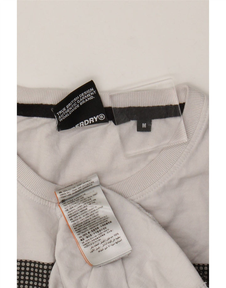 Superdry Grafisk T-shirt til mænd, medium hvid bomuld