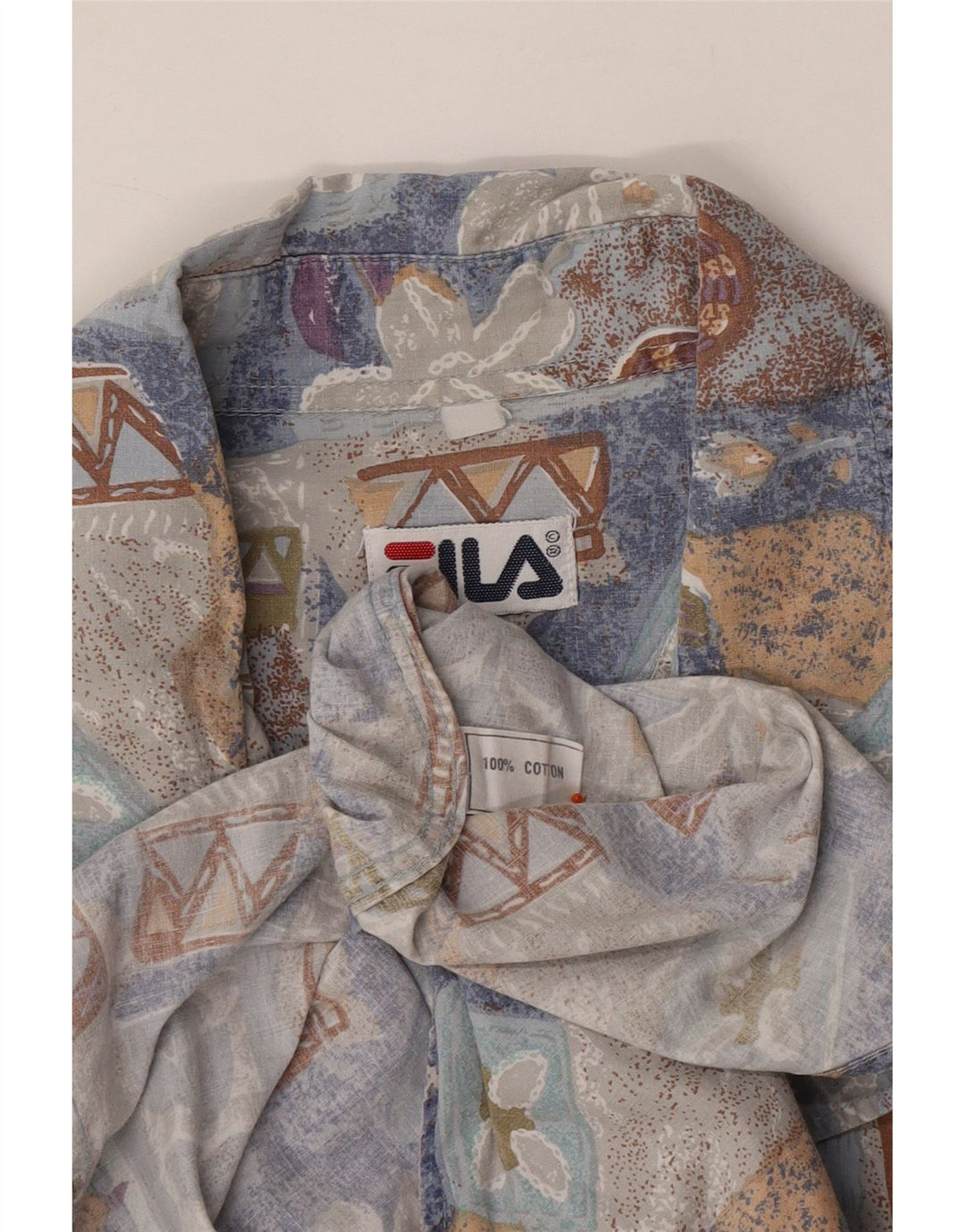 FILA kortærmet herreskjorte 2XL flerfarvet blomsterbomuld