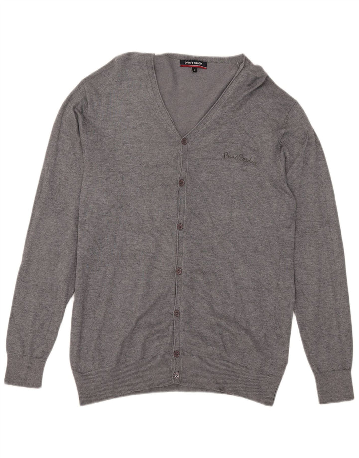 Pierre Cardin Herre Cardigan Sweater Stor Grå Viscose