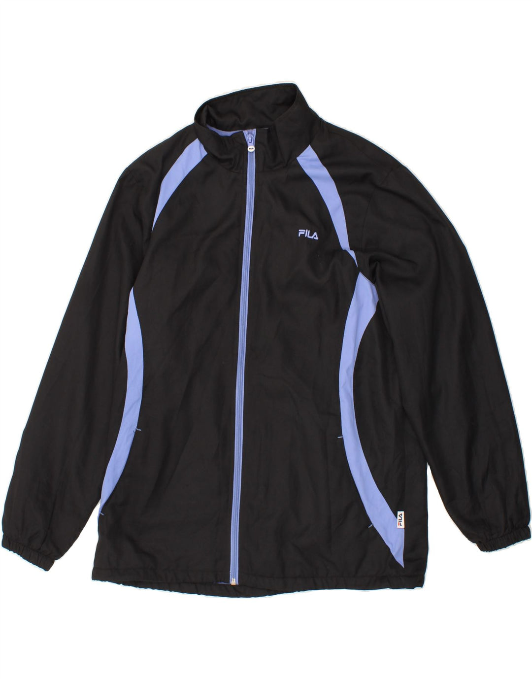 FILA Womens Tracksuit Top Jacket UK 16 Large Black Colourblock Vintage Fila and Second-Hand Fila from Messina Hembry 