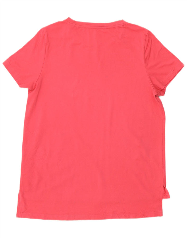 Adidas Grafisk T-Shirt Top UK 12/14 Medium Pink Polyester