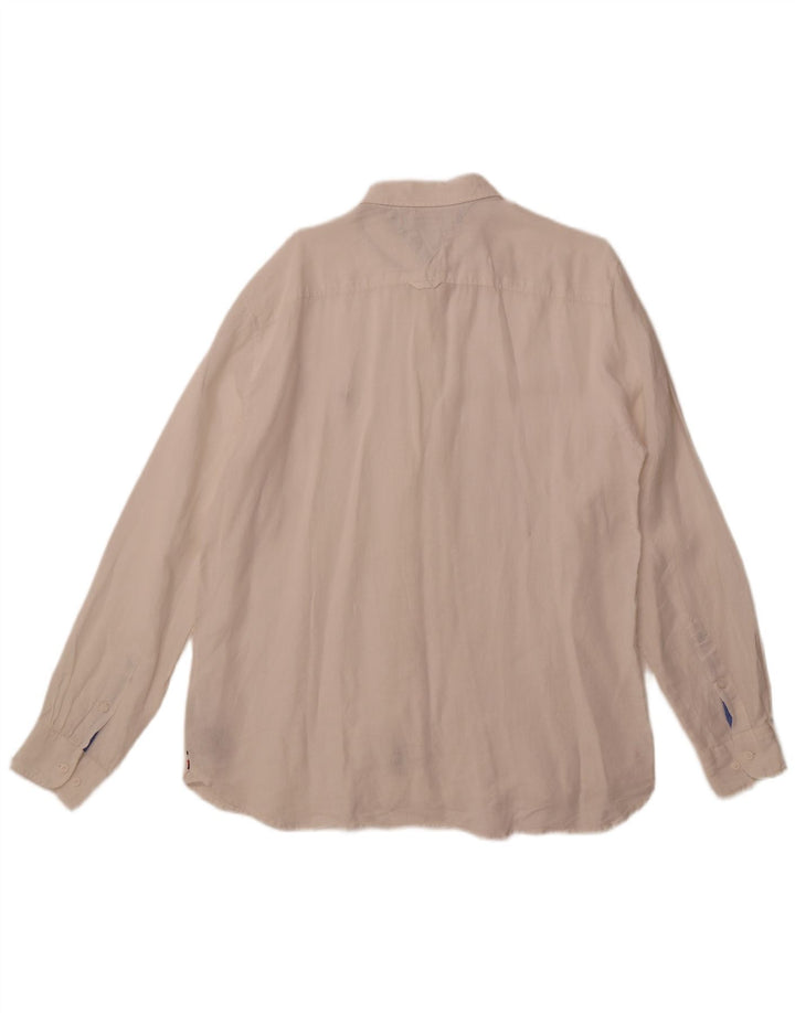 Tommy Hilfiger Herre Regular Fit skjorte XL Hvid hør