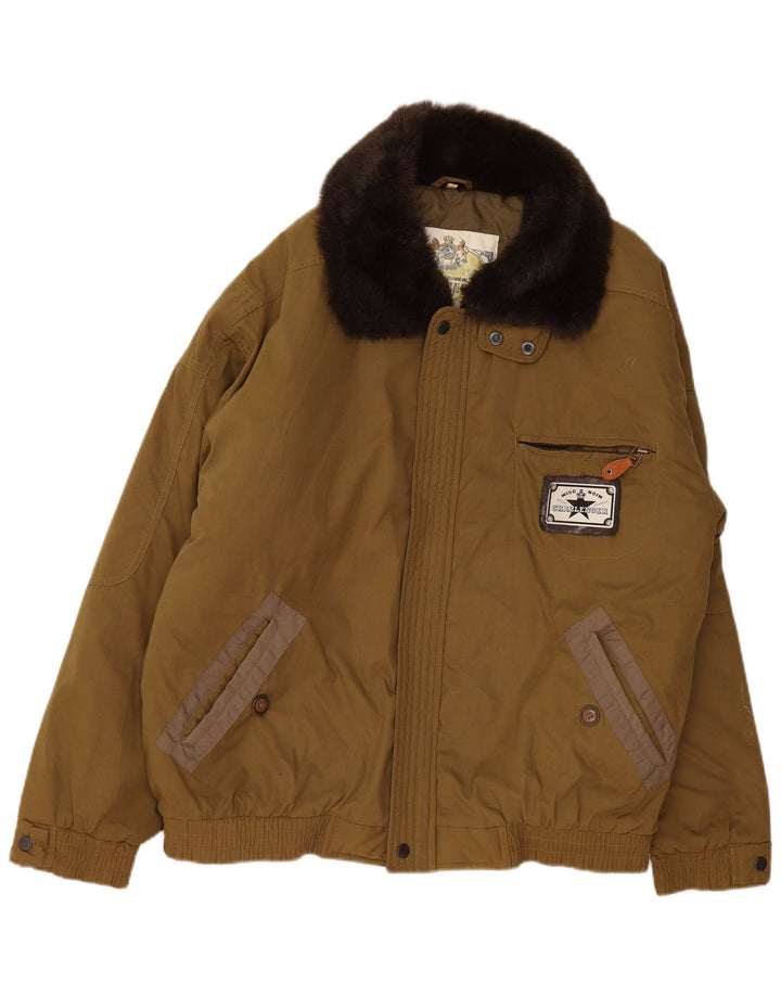 Challenger Polstret Herrejakke UK 42 XL Khaki Colourblock Polyester