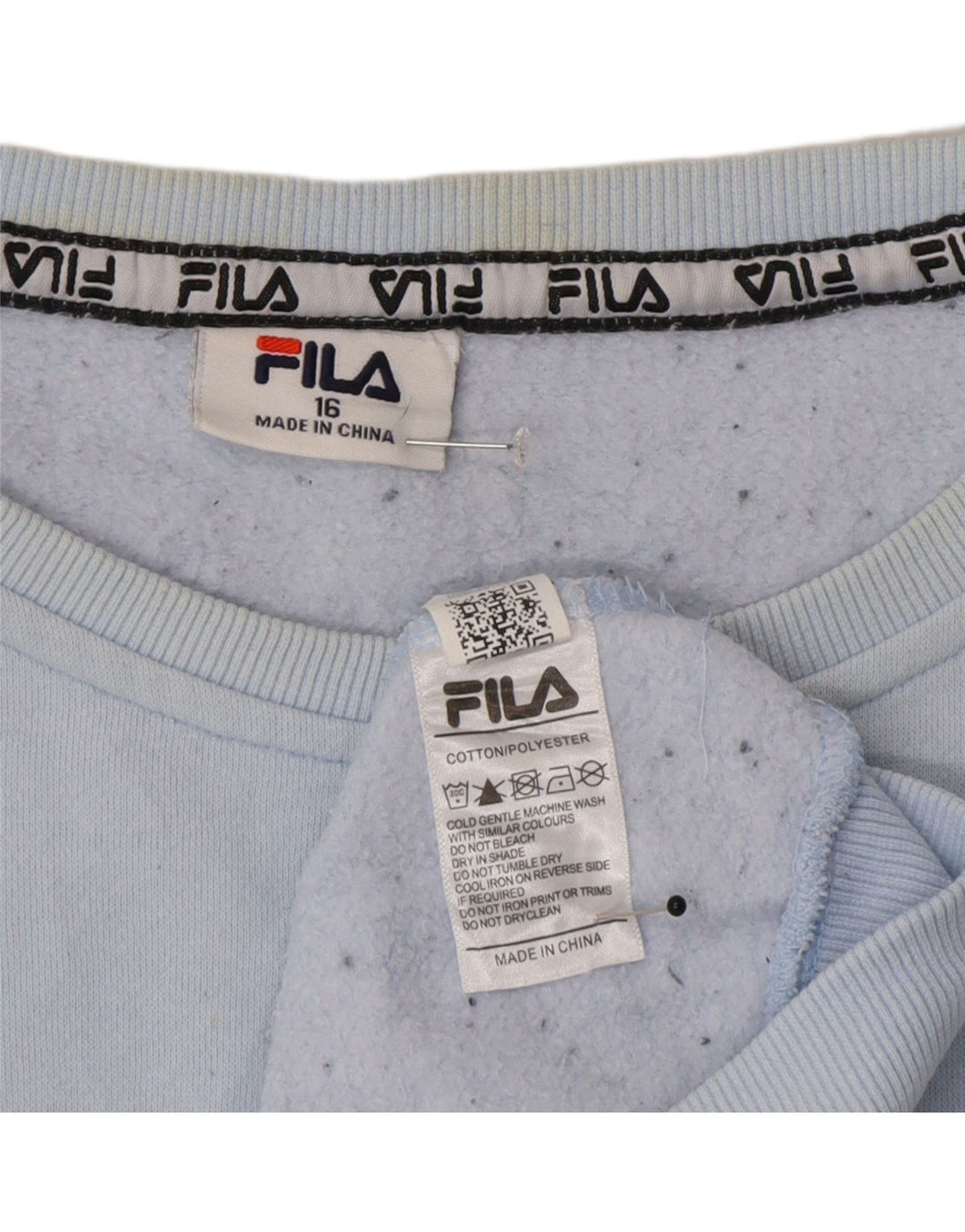 Fila Womens Oversized Crop Graphic Sweatshirt Jumper UK 16 Large Blue