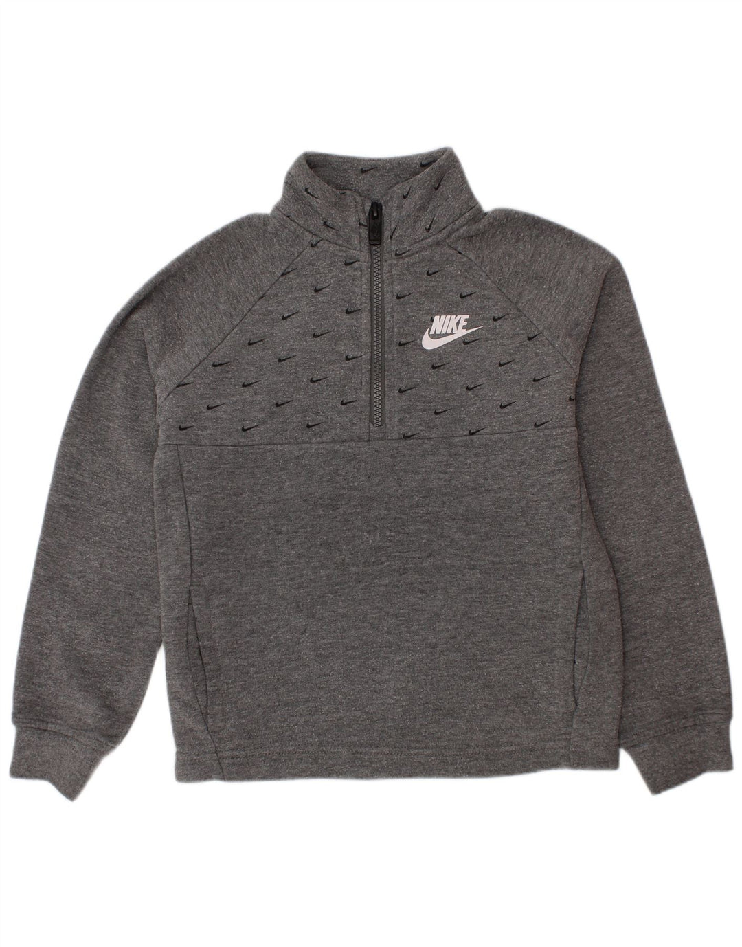 Nike drenge grafisk sweatshirt med lynlåshals 5-6 år mellemgrå bomuld