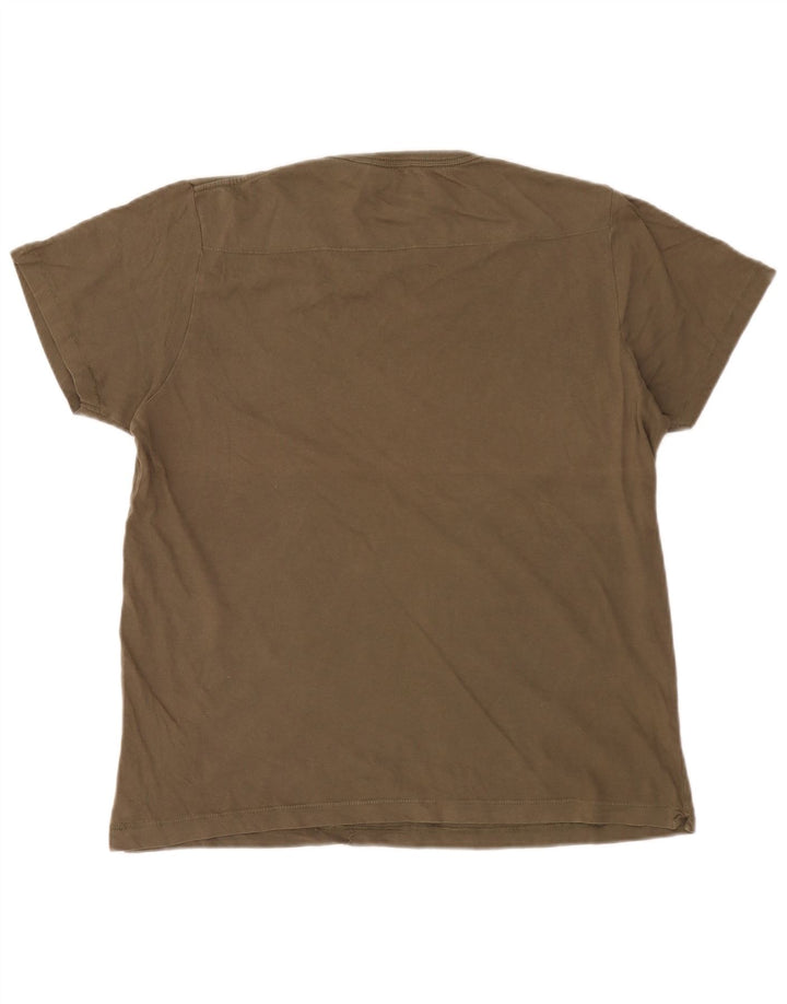 French Connection Herre T-Shirt Top Stor Khaki Colourblock Bomuld
