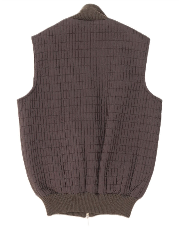 Vintage Dame Gilet UK 14 Large Grey Ternet polyester