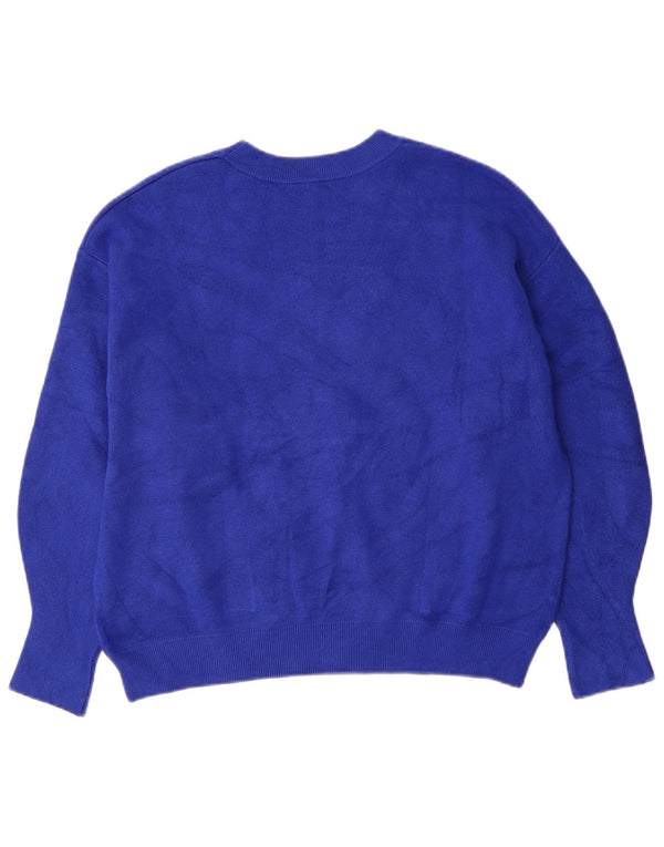 Guess grafisk sweater med rund hals til kvinder UK 14 Medium Blue