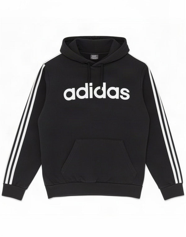 Adidas Mens Graphic Hoodie Jumper Small Black Cotton