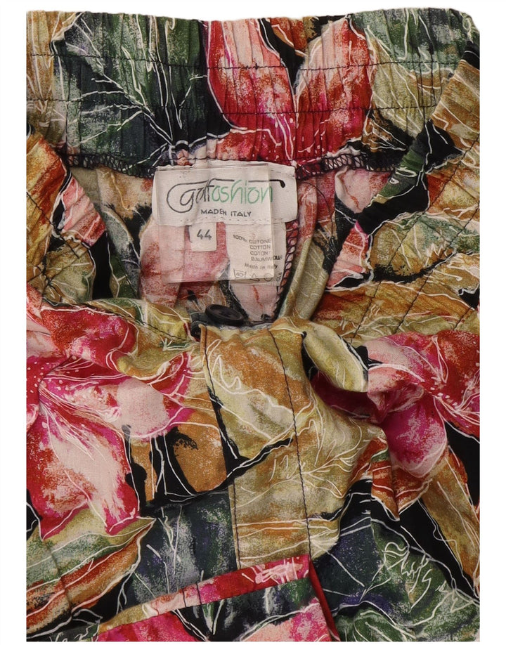 Vintage Bermuda-shorts til kvinder IT 44 Medium W28 Flerfarvet blomster