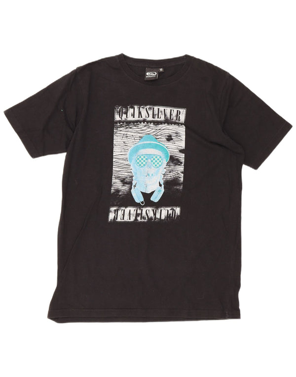 Quiksilver drenge grafisk t-shirt top 15-16 år sort bomuld