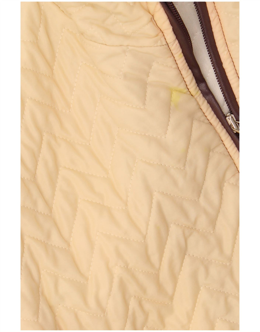 VINTAGE Womens Bomber Jacket UK 16 Large Beige Polyester