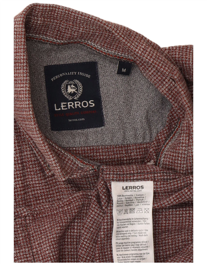 Lerros Herre Classic Fit skjorte Medium Bourgogne ternet bomuld