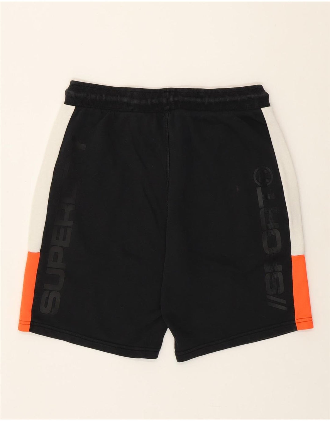 SUPERDRY Grafiske sportsshorts til mænd, store sorte Colourblock Bomuld