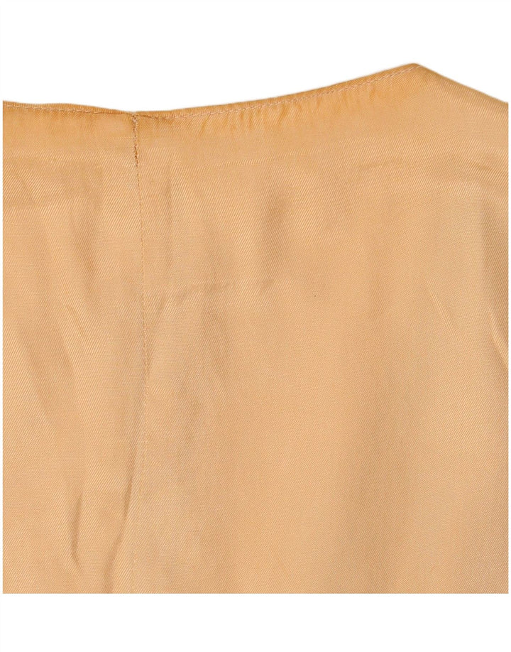 Vintage damevest UK 18 XL Beige geometrisk polyester