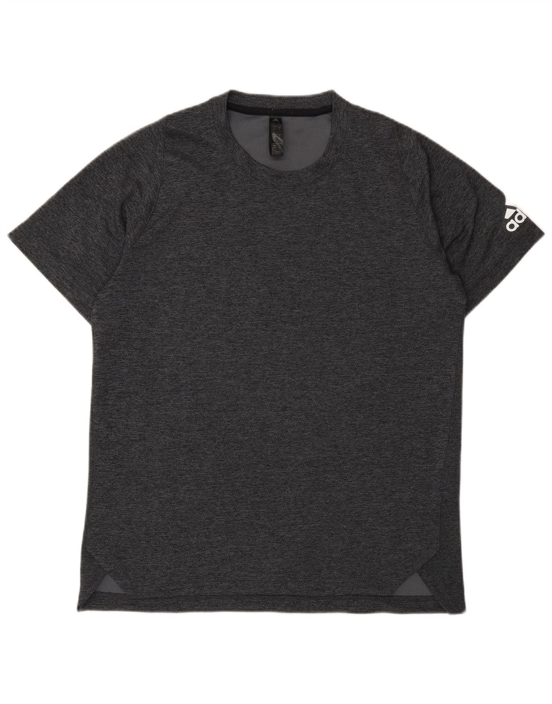 Adidas grafisk t-shirt til mænd, mellemgrå flækket polyester