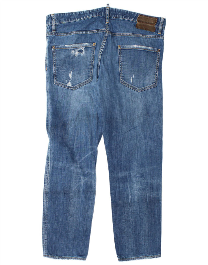 Dsquared2 Herre Distressed Slim Jeans IT 52 XL W38 L28 Blå Bomuld
