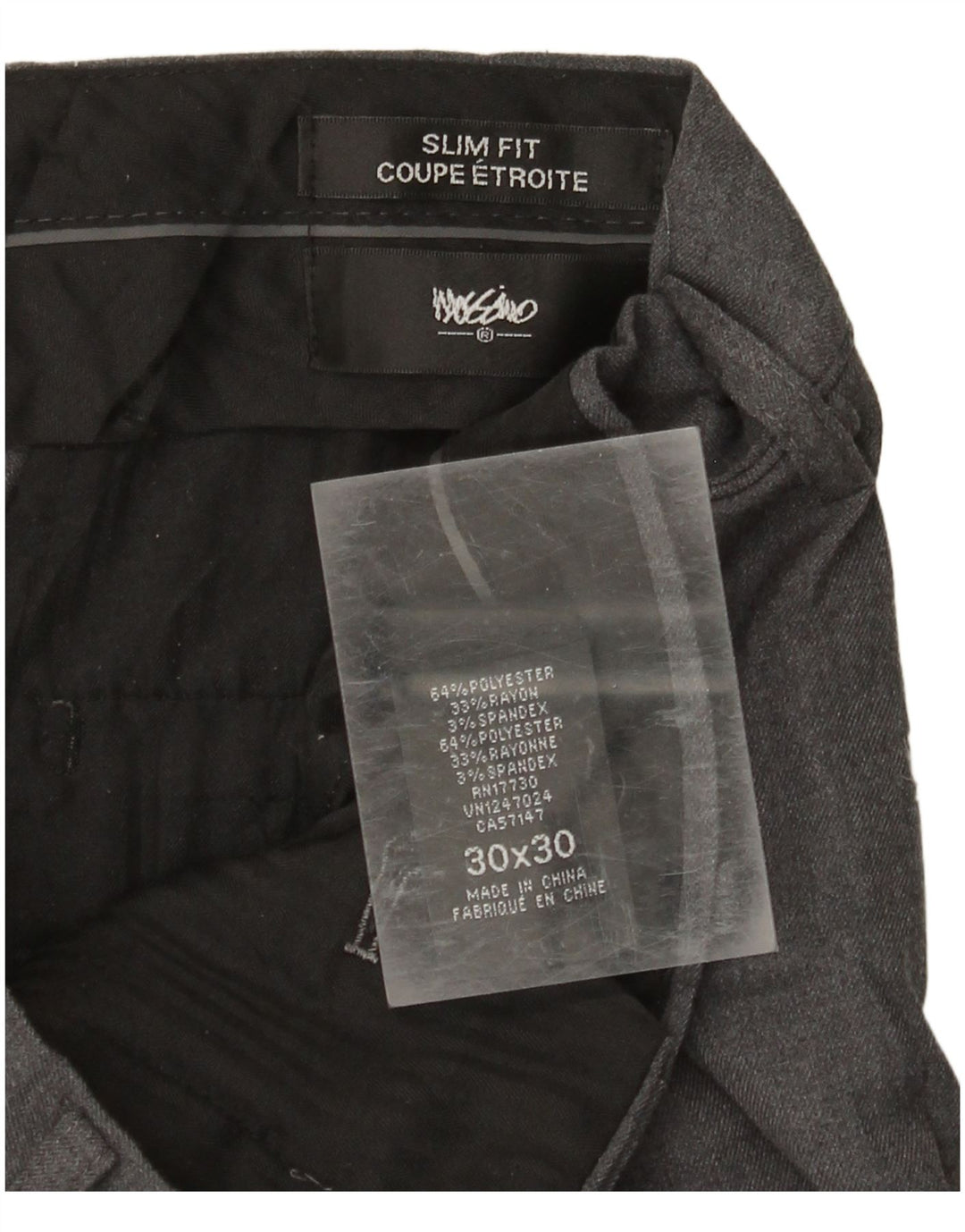 MOSSIMO Herre Slim Fit Suit Bukser W30 L30 Grå Polyester