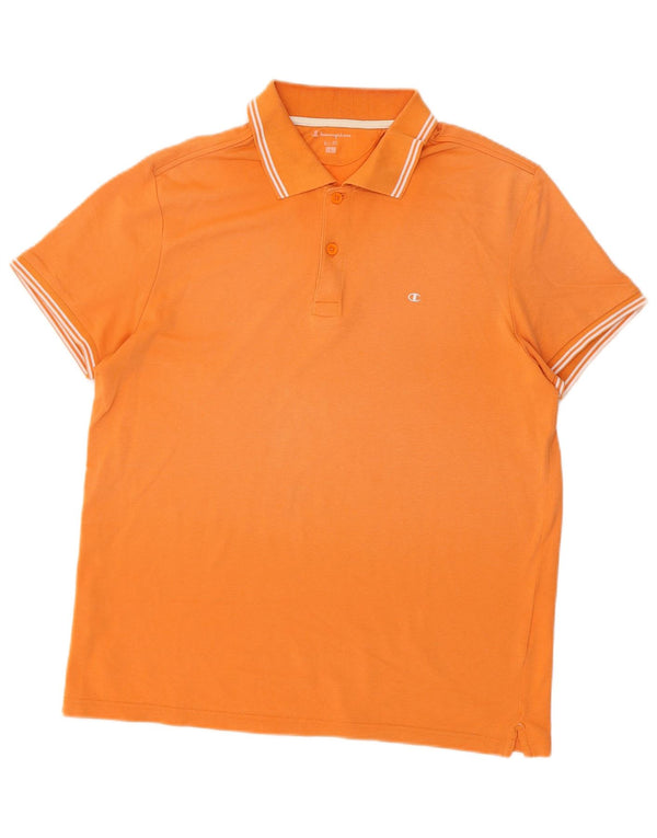 CHAMPION Mens Easy Fit Polo Shirt Large Orange