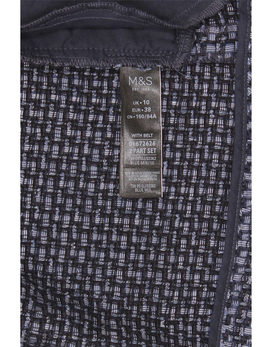 Marks & Spencer dame cardigantrøje med 3/4 ærmer UK 10 Small Blue