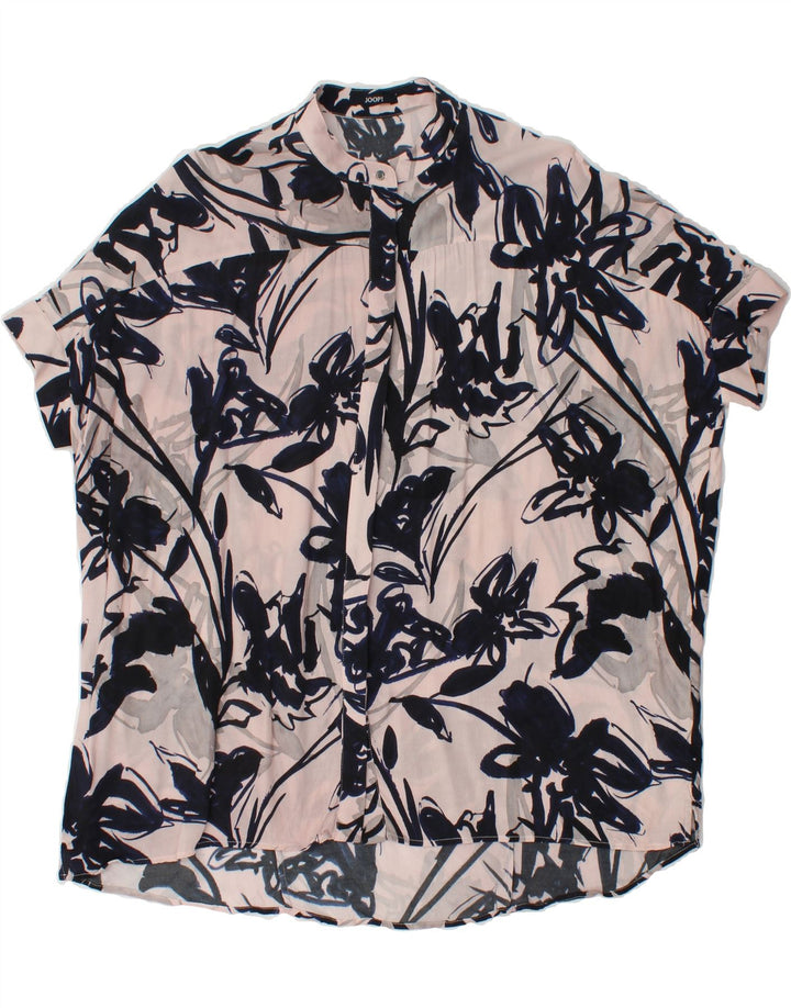 JOOP Womens Oversized Short Sleeve Shirt Blouse EU 36 Small Beige Floral Vintage Joop and Second-Hand Joop from Messina Hembry 