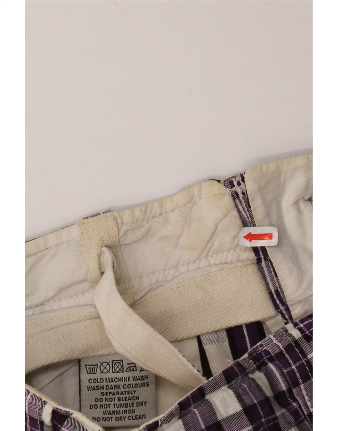 SUPERDRY Chino Shorts til mænd store W36 lilla ternet bomuld