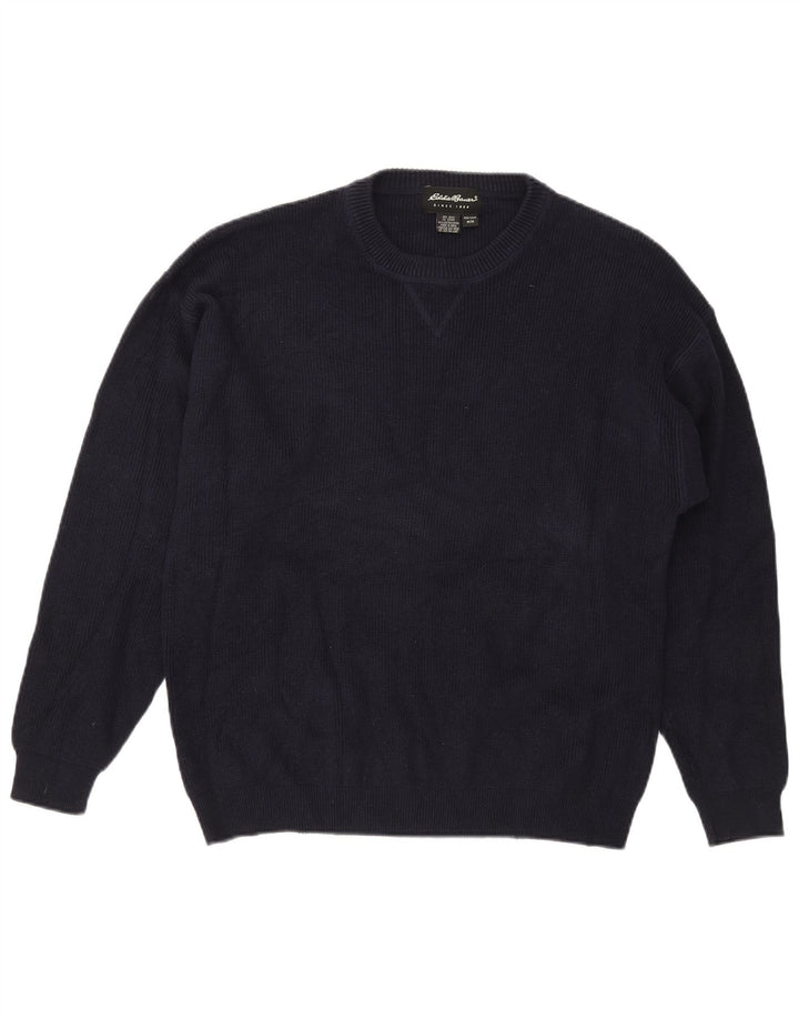 Eddie Bauer Herre trøje med rund hals trøje Medium marineblå bomuld