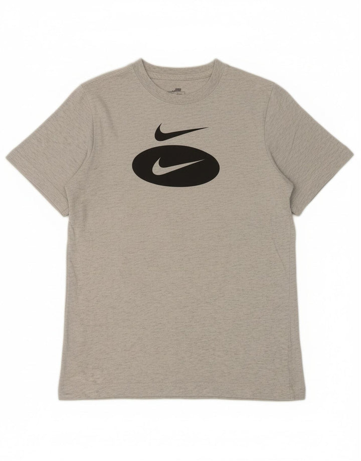 NIKE Boys Graphic T-Shirt Top 10-11 Years Medium Grey Cotton