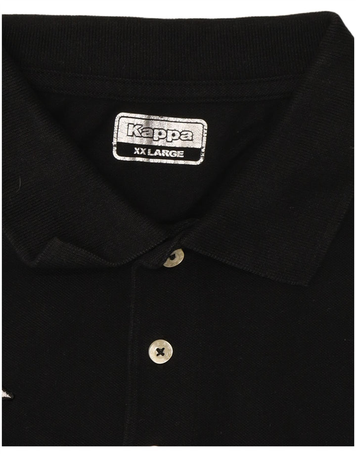 KAPPA Mens Polo Shirt 2XL Black Cotton