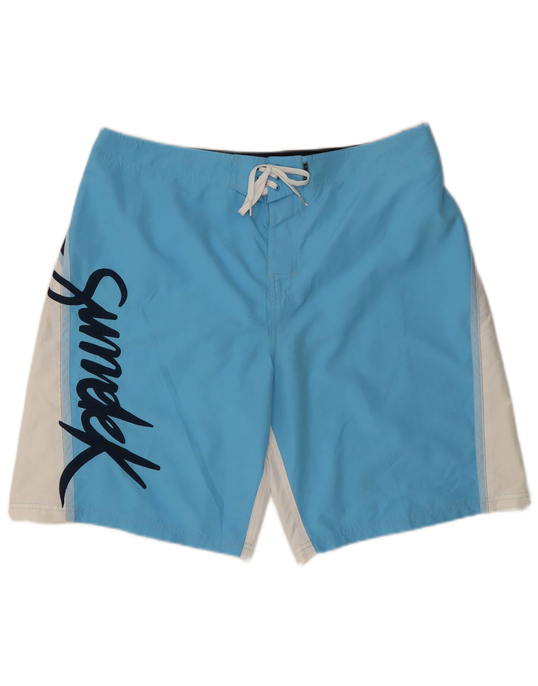 SUNDEK Grafiske badeshorts til mænd Large Blue Colourblock Polyester