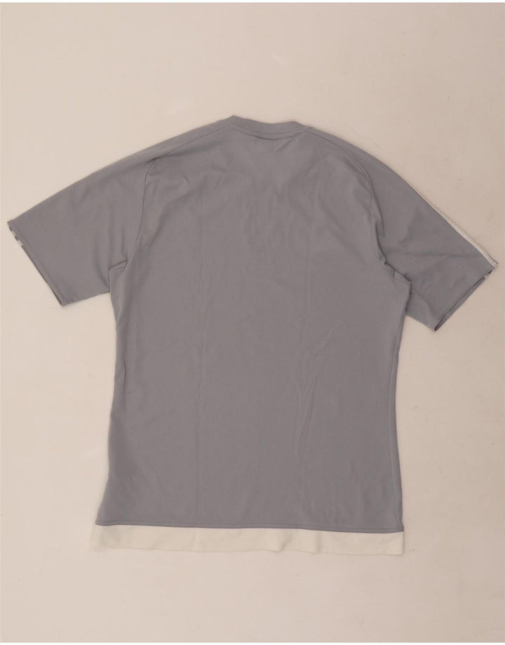 Adidas Herre Climalite T-Shirt Top Medium Grey Colourblock Polyester