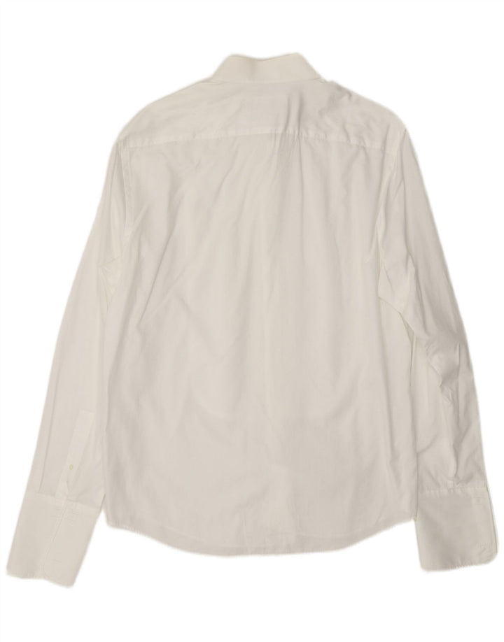 PIERRE CARDIN Herre formel skjorte str. 16 Stor hvid nålestribet bomuld