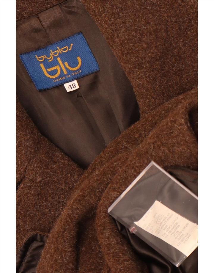 Byblos Dame Dobbeltradet Frakke IT 48 XL Brun Uld
