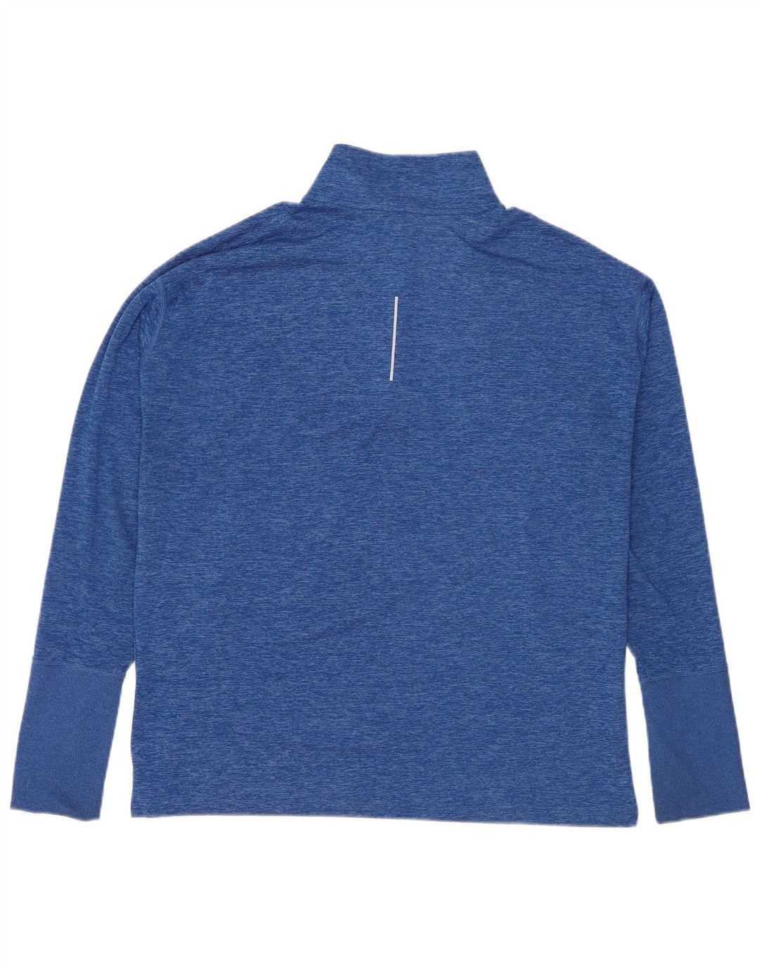Nike Herre Running Zip Neck Top Langærmet XL Blå Flecked Polyester