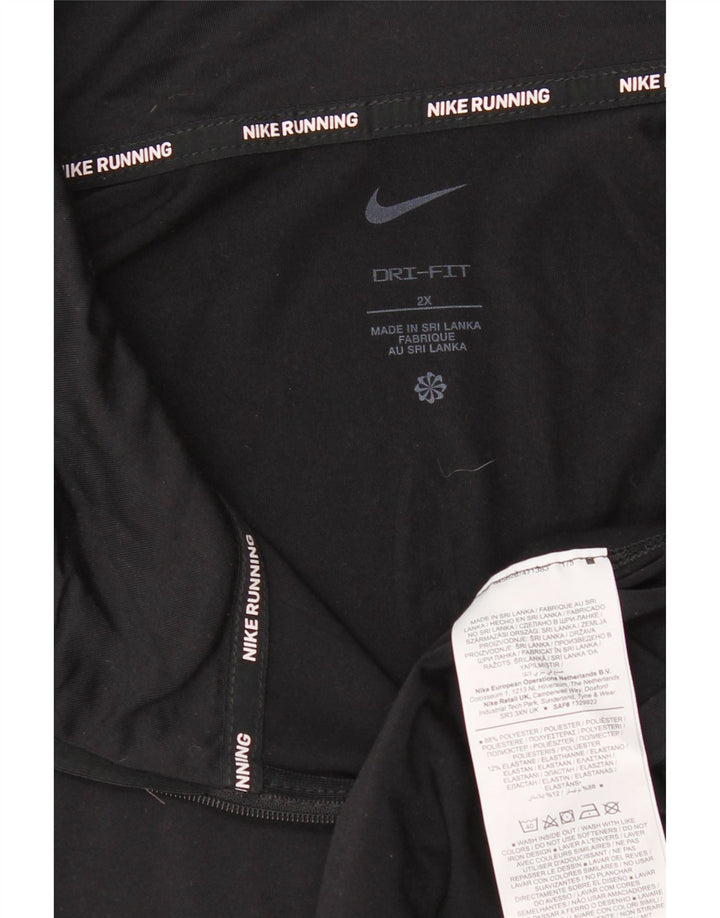 Nike Herre Running Zip Neck Top Langærmet 2XL Sort Polyester