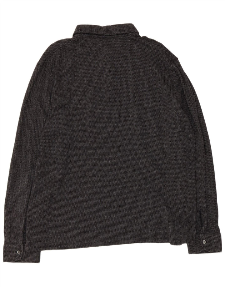 Marks & Spencer Herre Autograph Pullover Shirt XL Sort sildebensbomuld