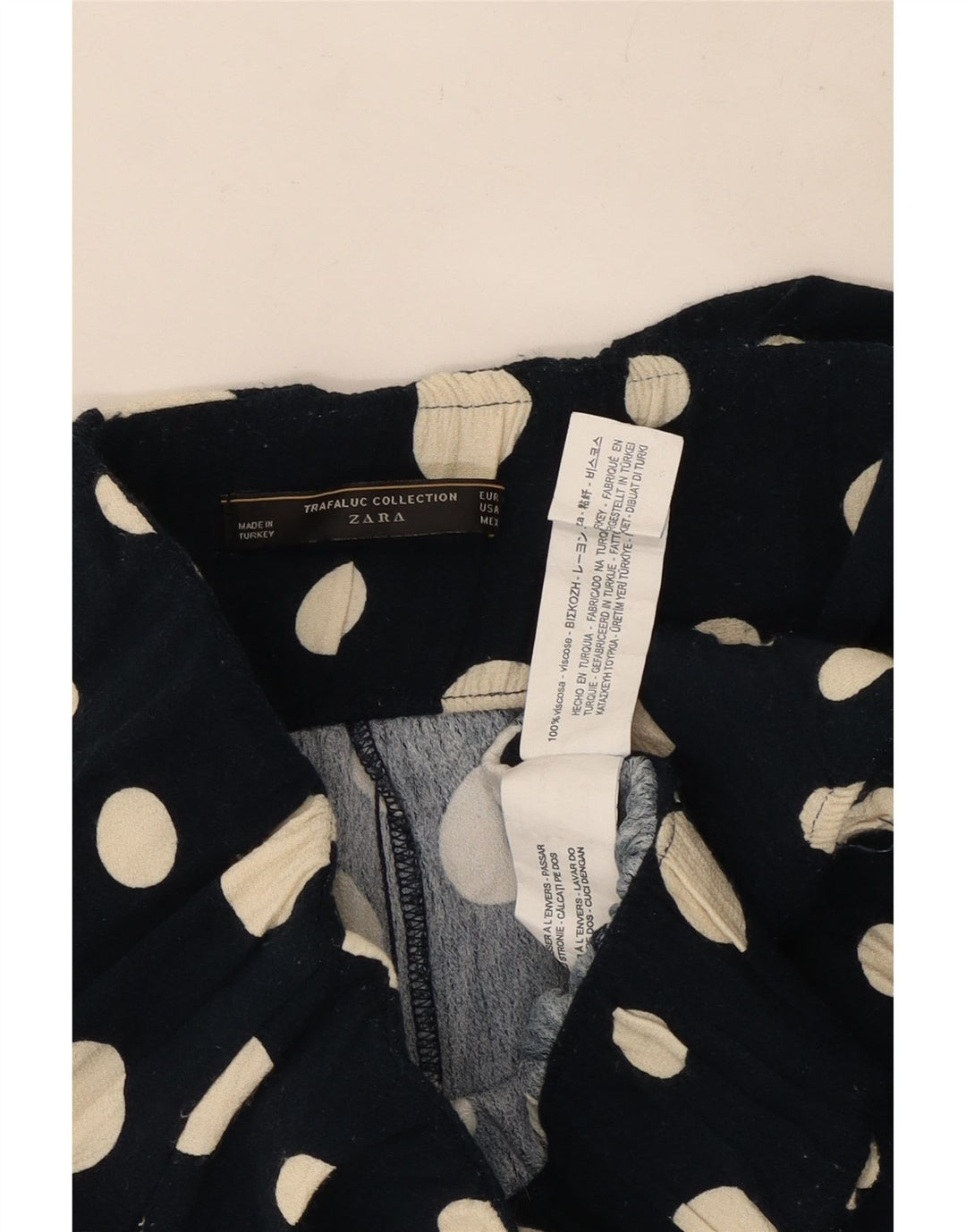Zara Dame Casual Shorts Large W32 Sort Polka Dot Viscose