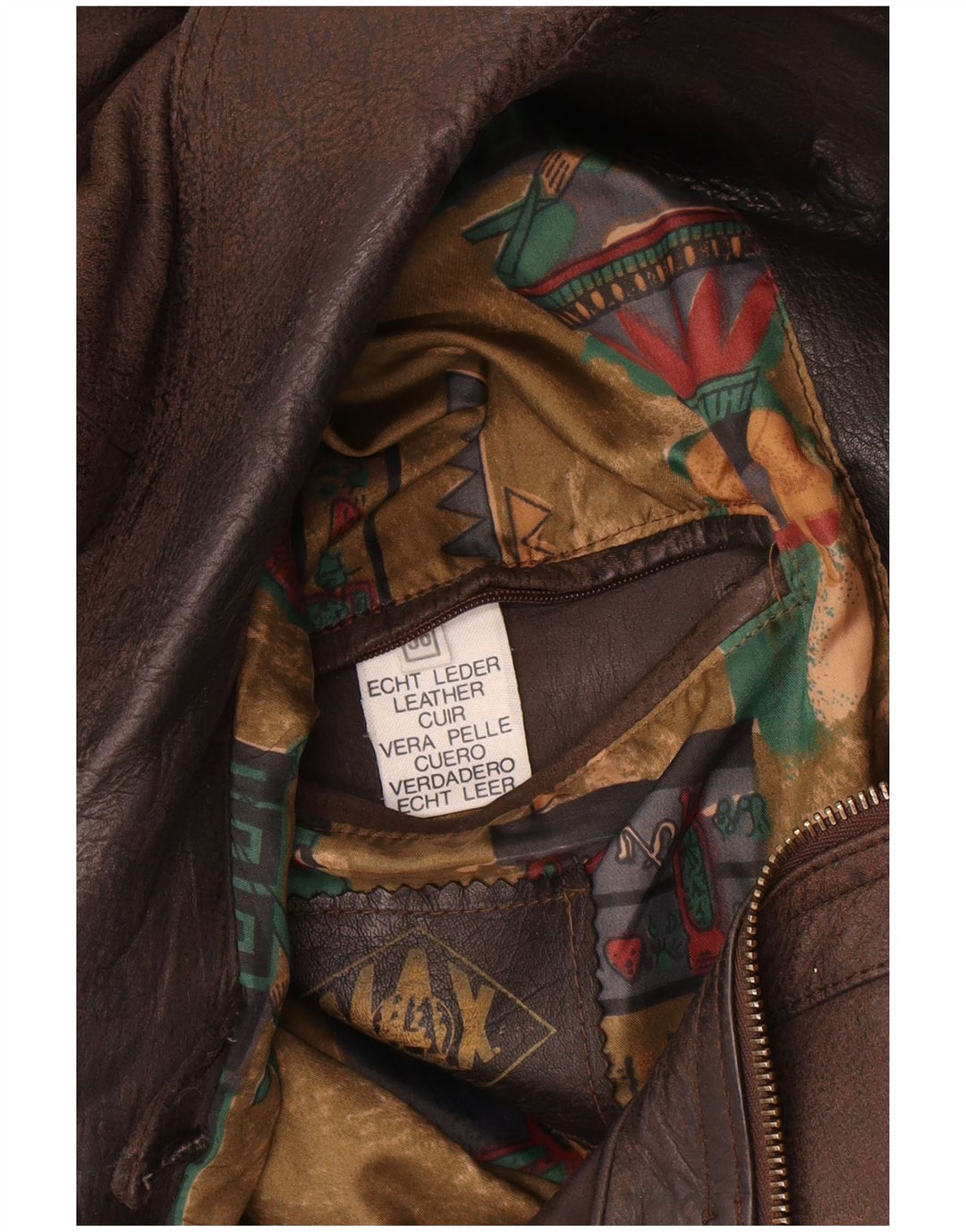 Vintage Bomber læderjakke til mænd IT 56 3XL brunt læder