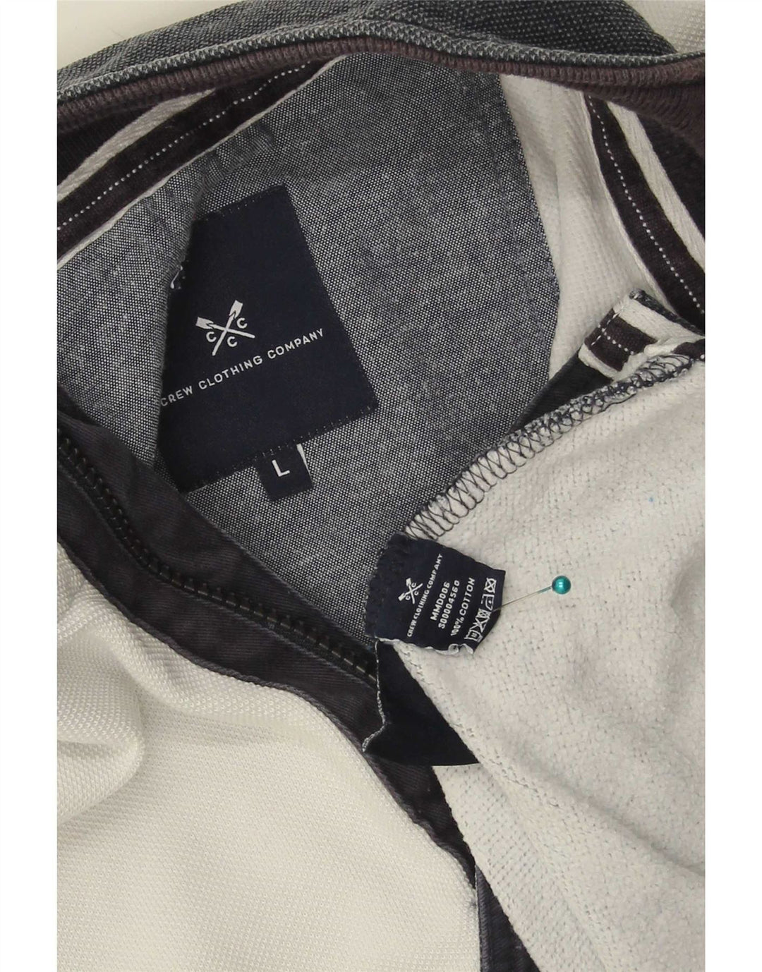 Crew Beklædning Herre grafisk sweatshirt Jumper Large Navy Blue Colourblock