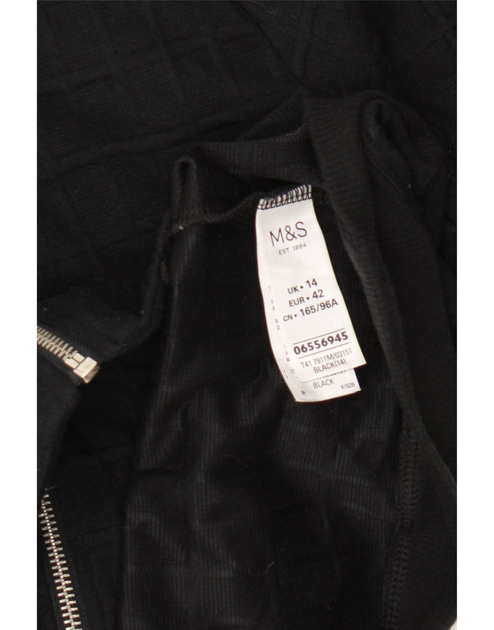 Marks & Spencer Dame Cardigan Sweater UK 14 Stor Sort Viscose